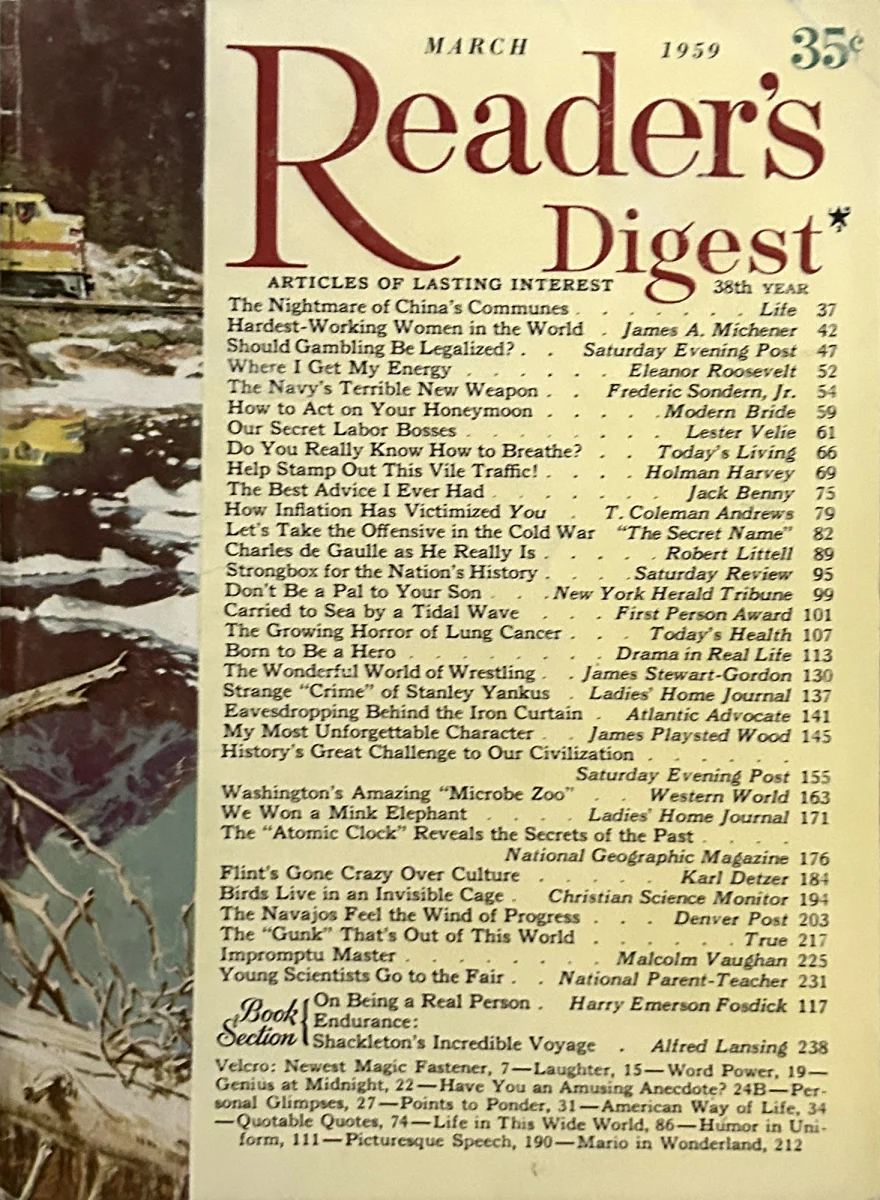 Readers Digest  March 1959 at Wolfgang's