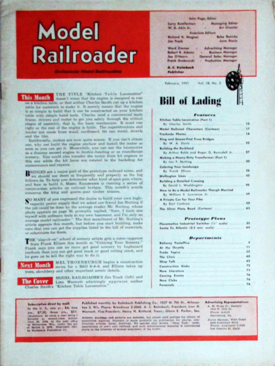 Model Railroader Bill of Lading | February 1951 at Wolfgang's