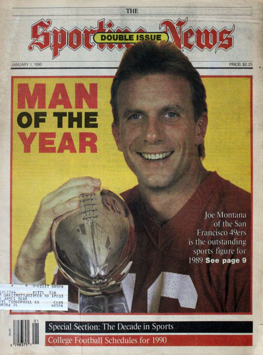 SPORTING NEWS-JAN 1, 1990-JOE MONTANA-SAN FRANCISCO 49ERS-COMPLETE MAGAZINE