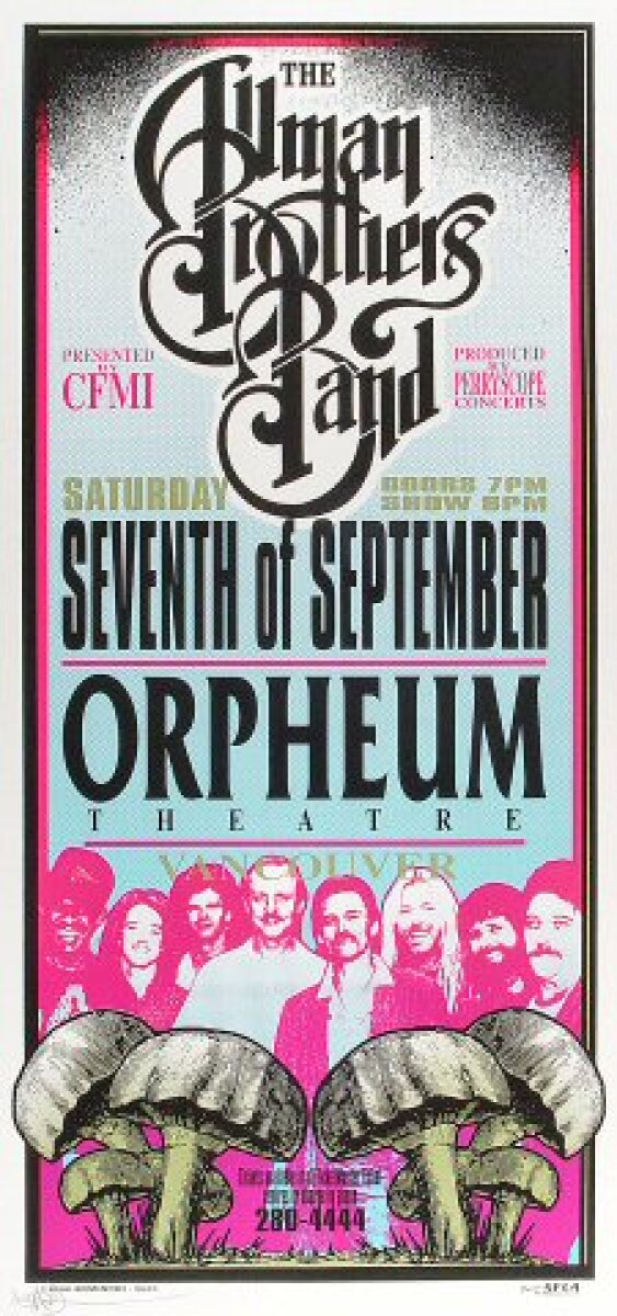 The Allman Brothers Band Vintage Concert Silkscreen from