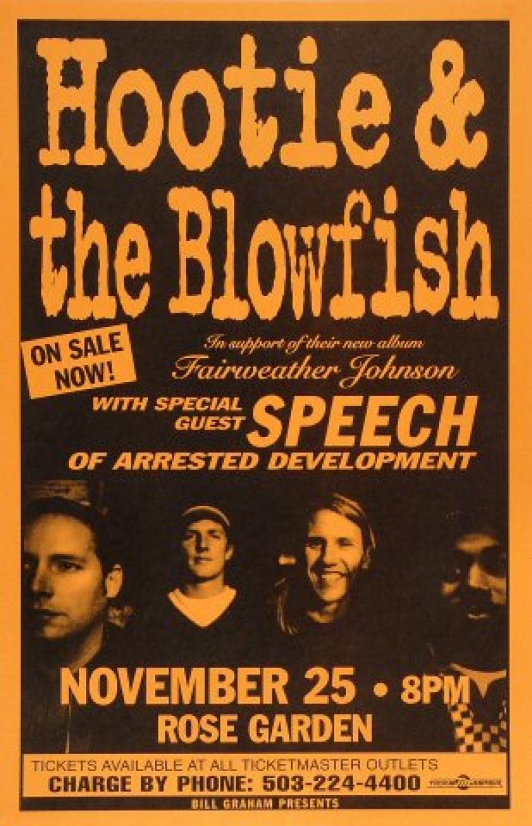 Hootie the Blowfish Vintage Concert Poster from Portland Rose