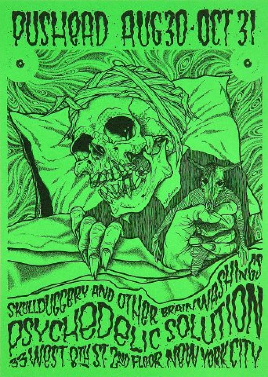 Pushead Vintage Concert Postcard from Psychedelic Solution, Aug 30 ...