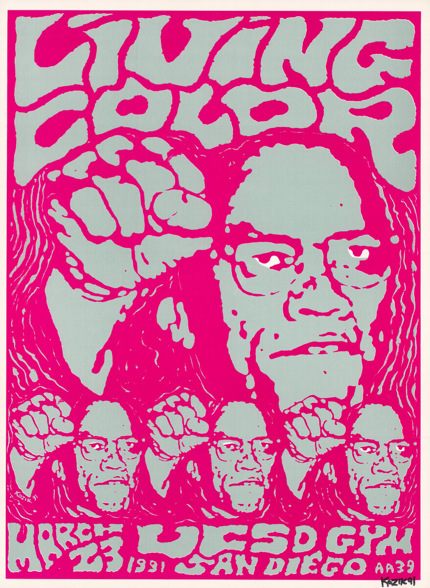 Living Color Vintage Concert Poster from Petersen Gym, San Diego