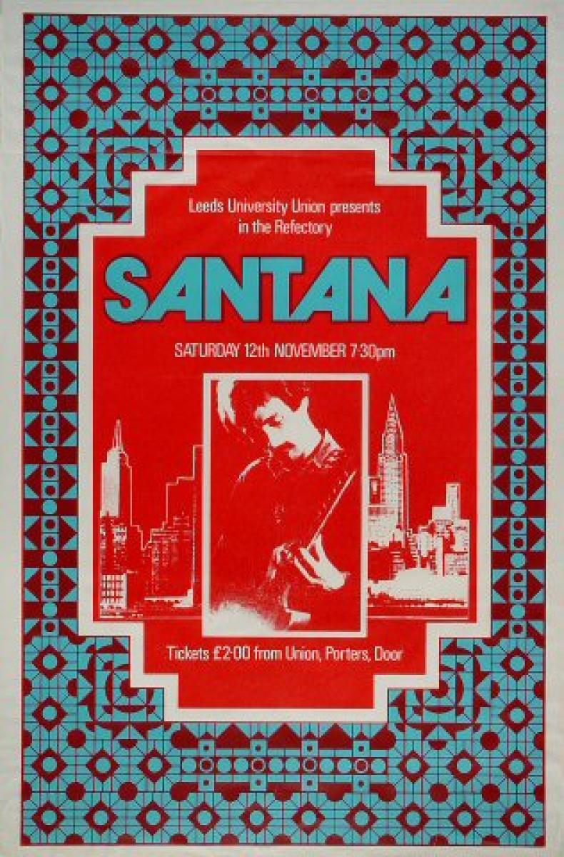 Santana Vintage Concert Poster from Refectory, Nov 12, 1969 at Wolfgang's