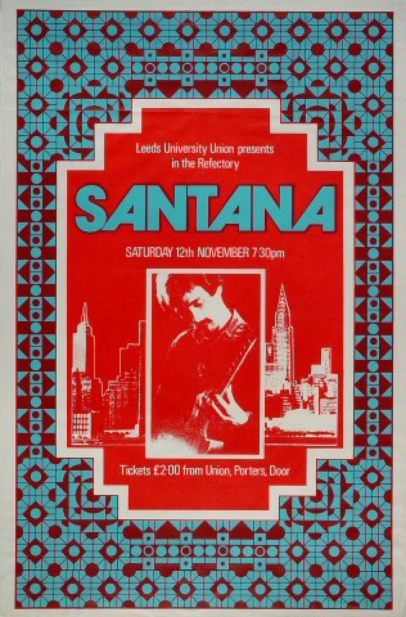 Santana Vintage Concert Poster From Refectory Nov At Wolfgang S