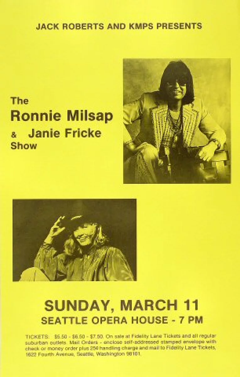 Ronnie Milsap Vintage Concert Poster from Seattle Opera House, Mar 11