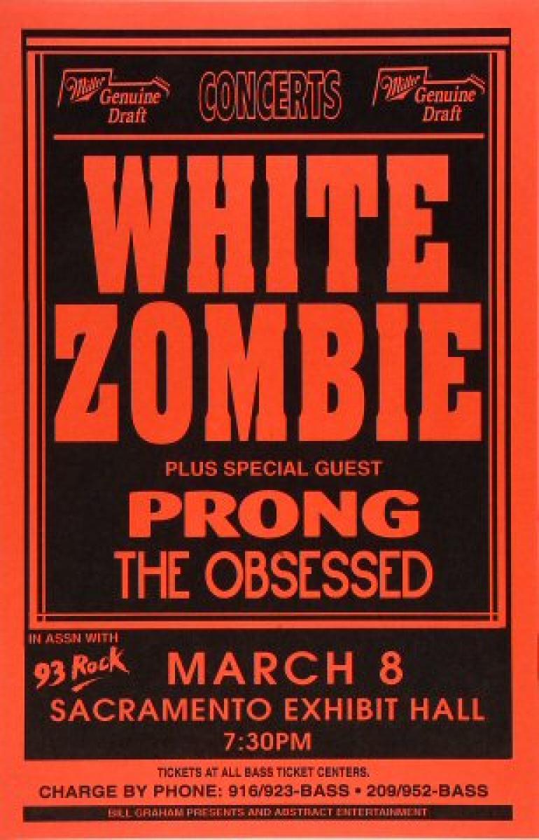 WHITE ZOMBIE & THE RAMONES ポスター MINT & SIGNED Ramones White Zombie 1995 Cleveland Hess