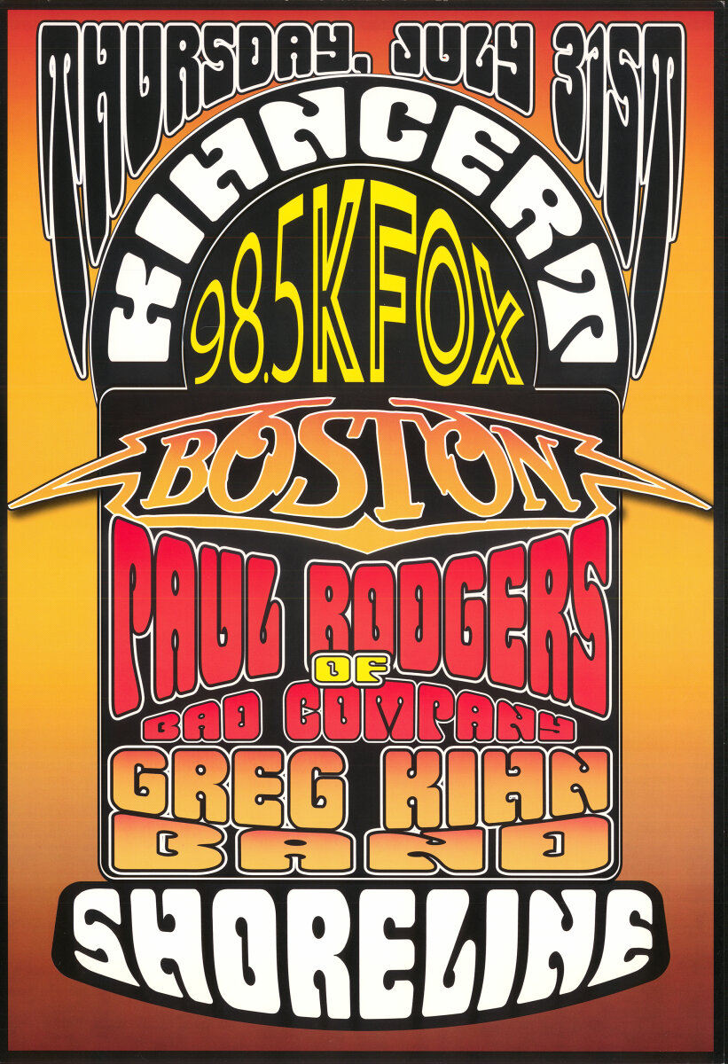 Boston Vintage Concert Poster from Shoreline Amphitheatre, Jul 31, 2003