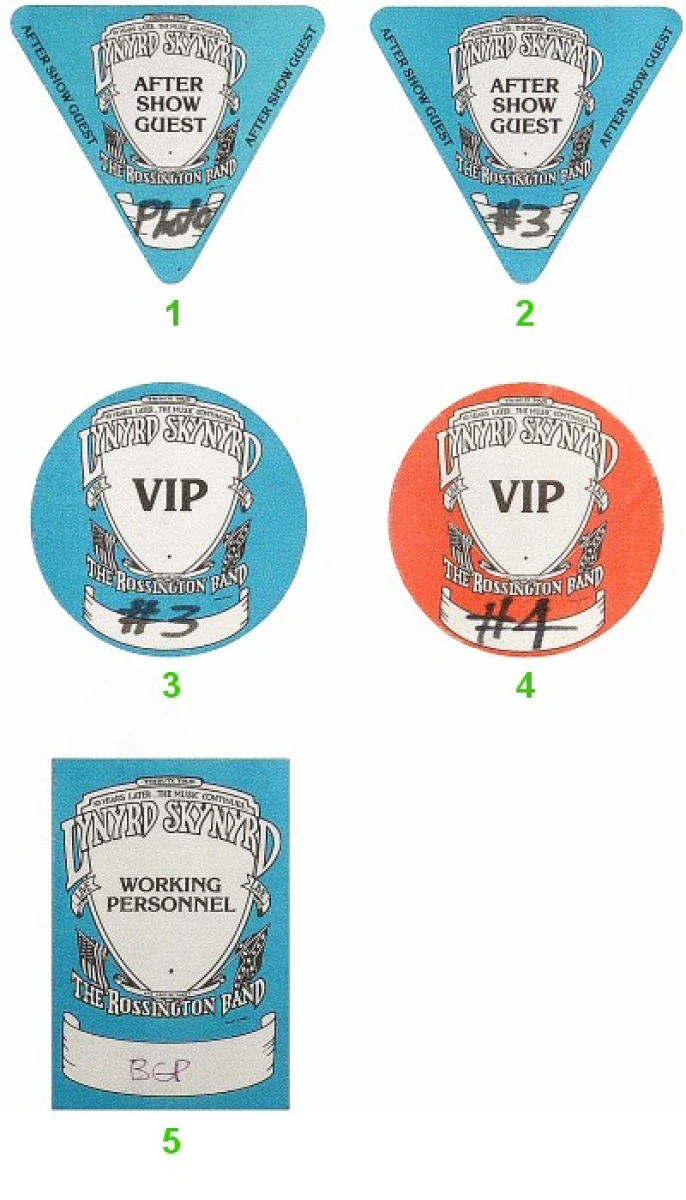 Backstage Passes Laminates Rossington Band The At Wolfgang S