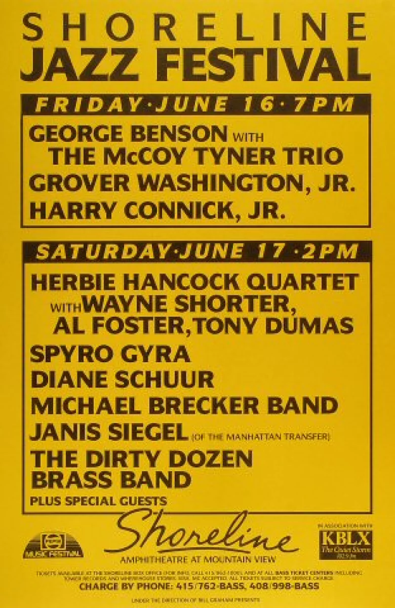 Shoreline Jazz Festival Vintage Concert Poster From Shoreline Amphitheatre Jun At