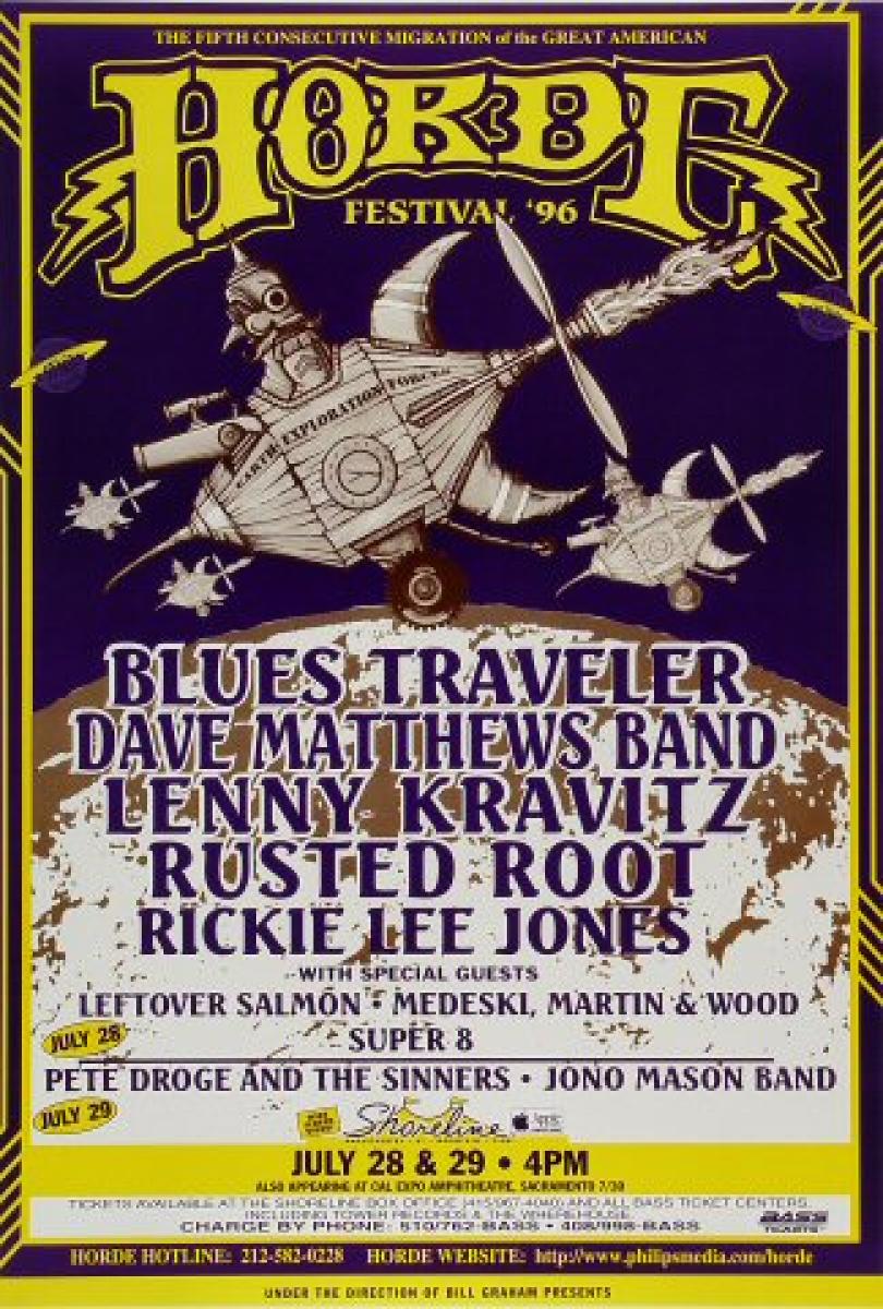 H.O.R.D.E. Festival Vintage Concert Poster from Shoreline