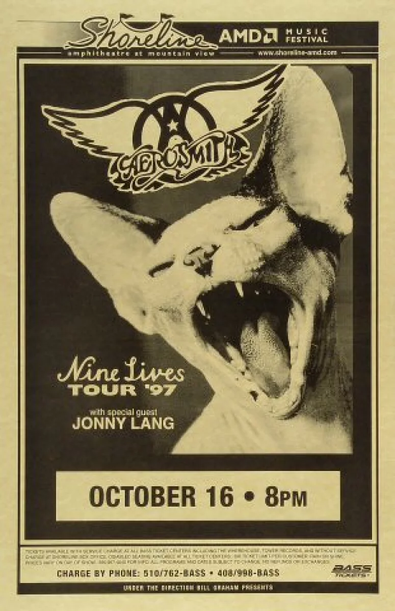 Aerosmith Vintage Concert Poster From Shoreline Amphitheatre Oct At Wolfgang S