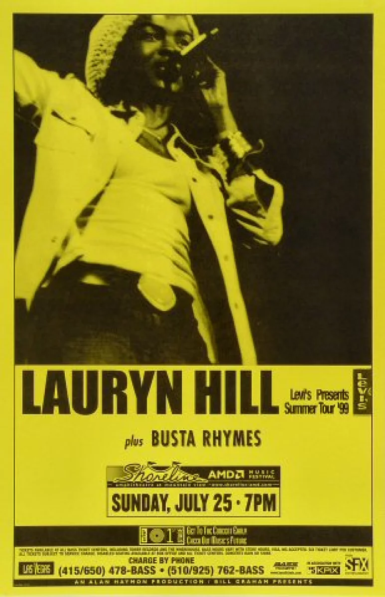 Lauryn Hill Vintage Concert Poster from Shoreline Amphitheatre, Jul 25