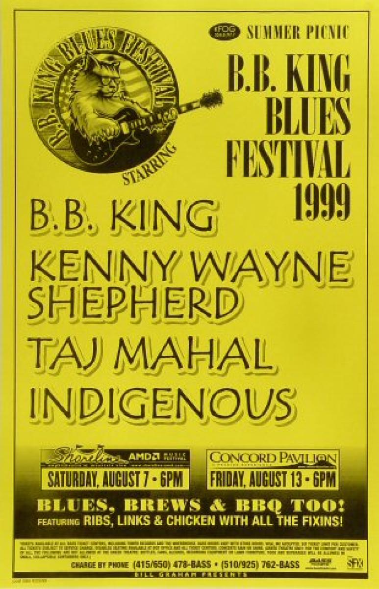 B.B. King Blues Festival Vintage Concert Poster From Shoreline ...