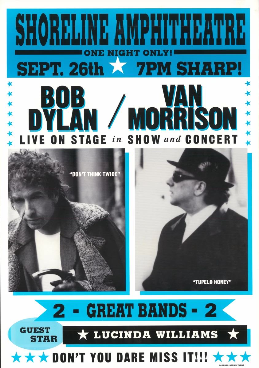 Bob Dylan Vintage Concert Poster from Shoreline Amphitheatre, Sep 26 ...