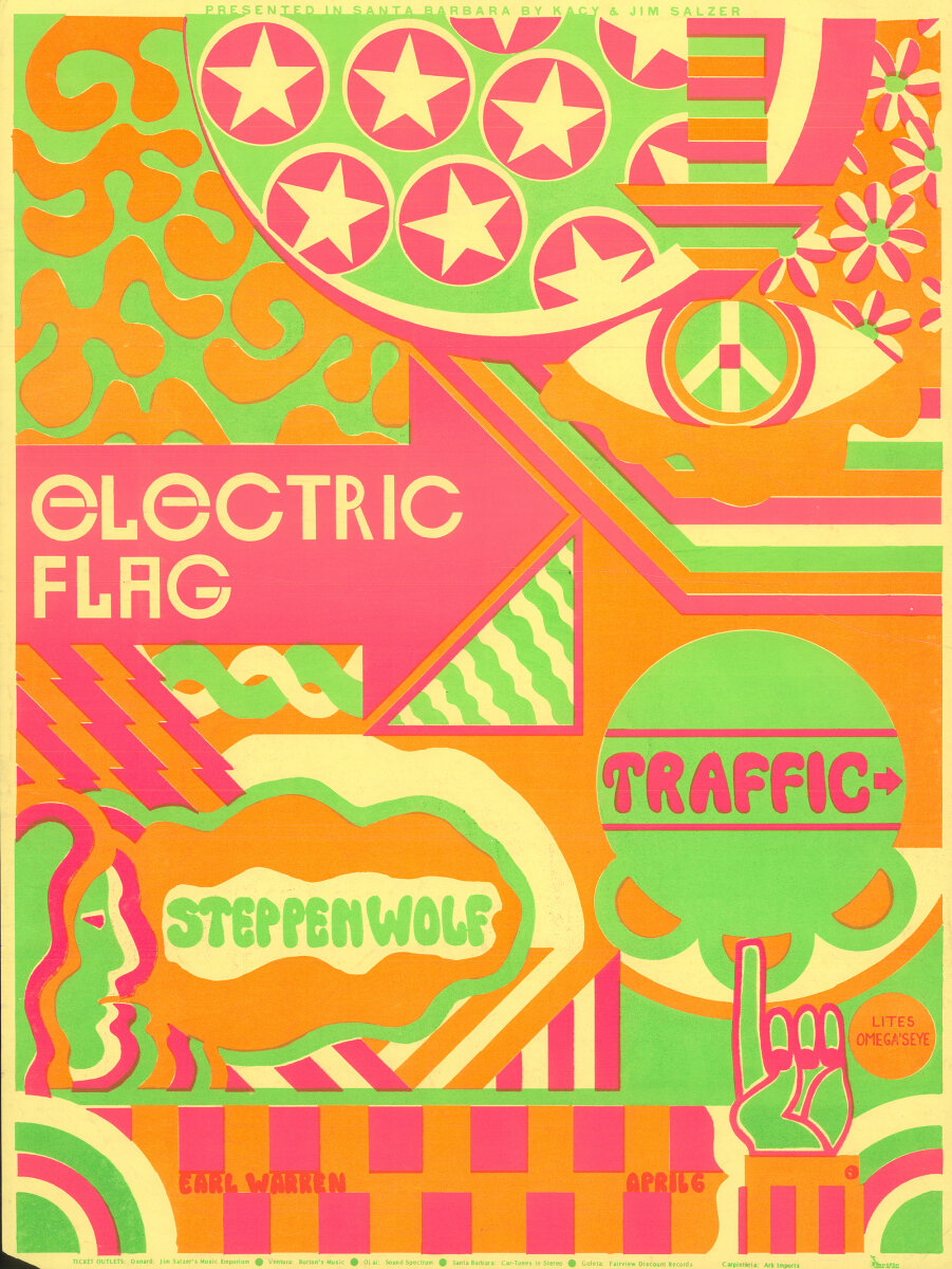 Electric Flag Vintage Concert Poster from Earl Warren Showgrounds