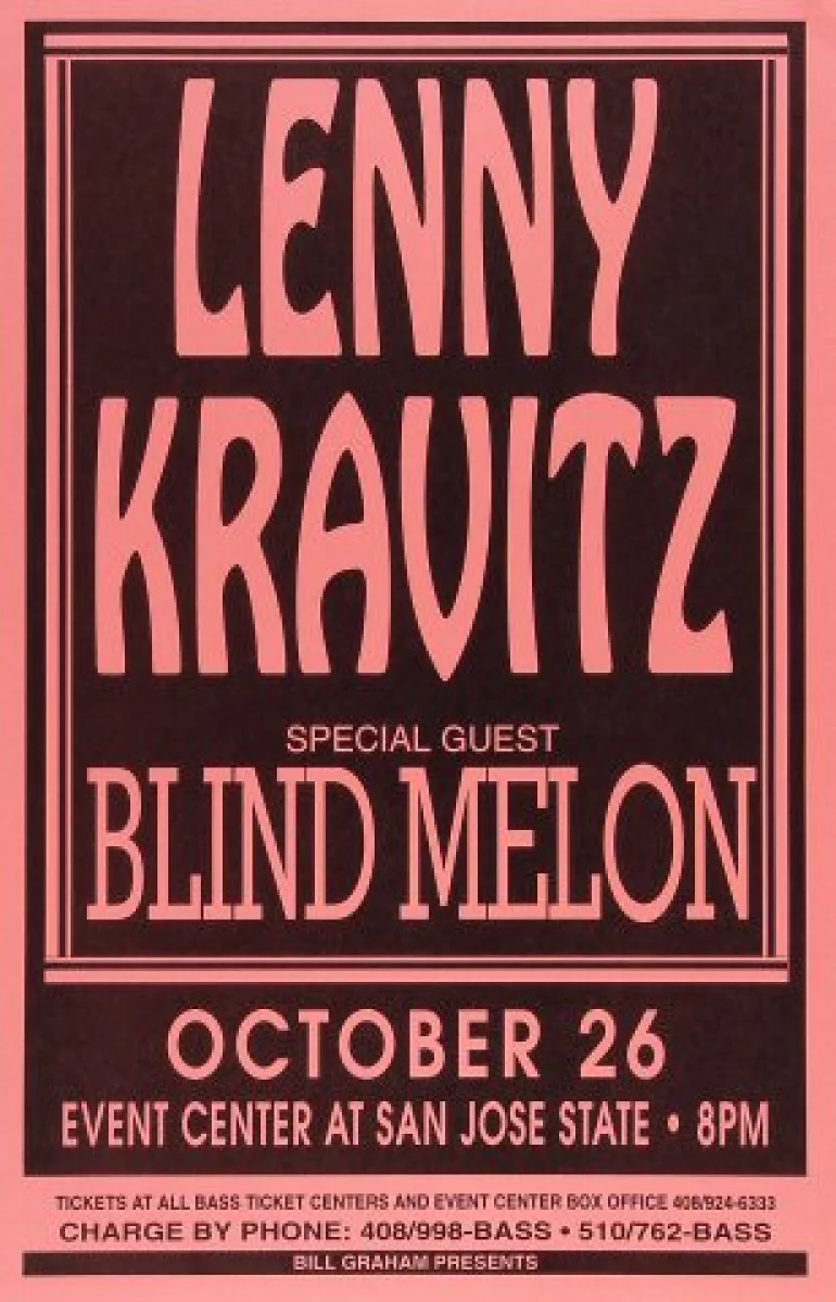 Lenny Kravitz Vintage Concert Poster From San Jose State Event Center