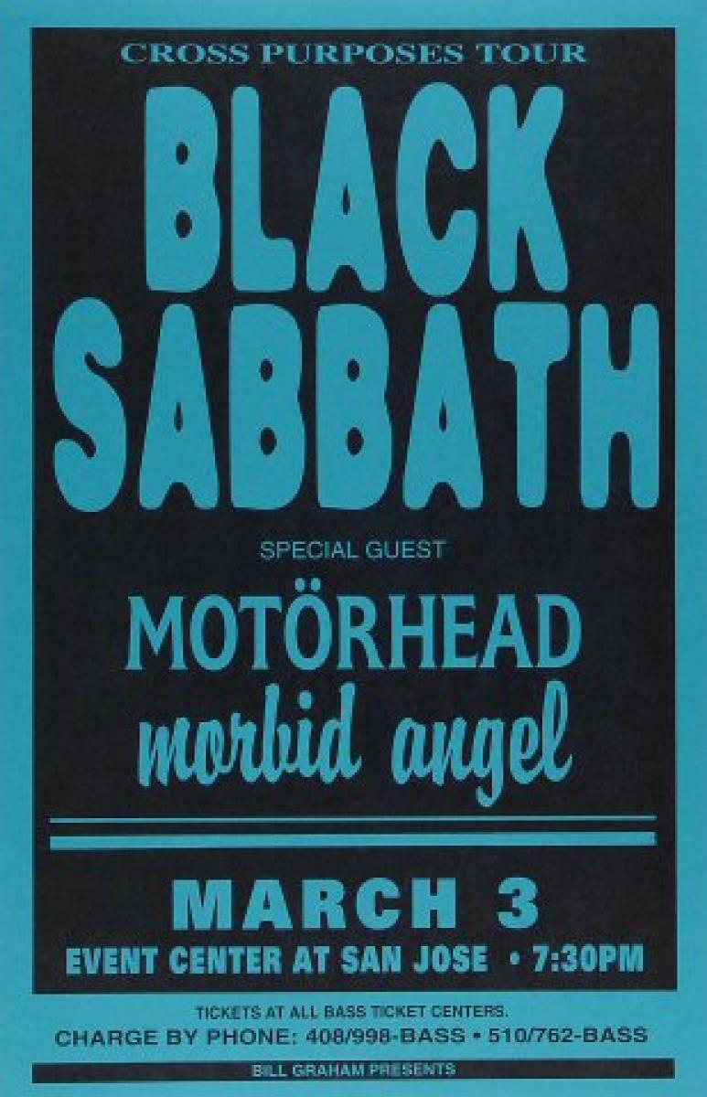 Black Sabbath Vintage Concert Poster from San Jose State Event Center