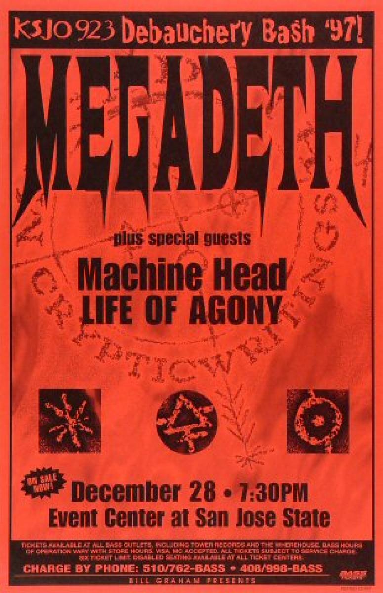 megadeth tour 1997