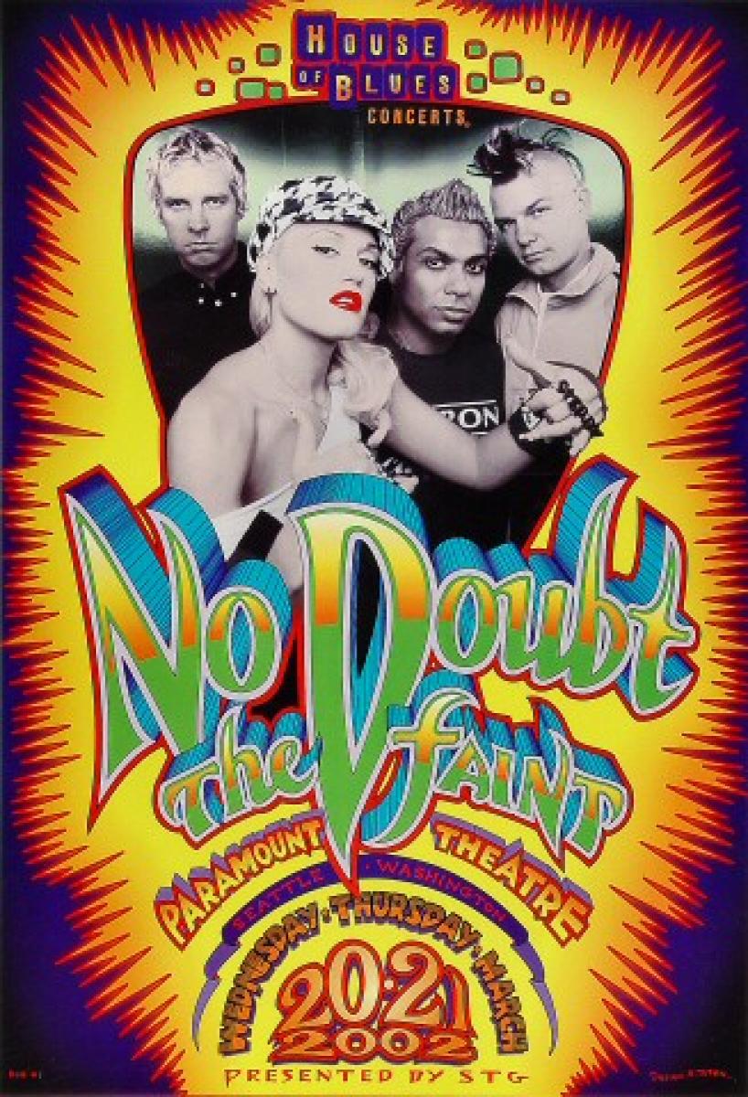 No Doubt Vintage Concert Poster from Paramount Theatre Seattle, Mar 20