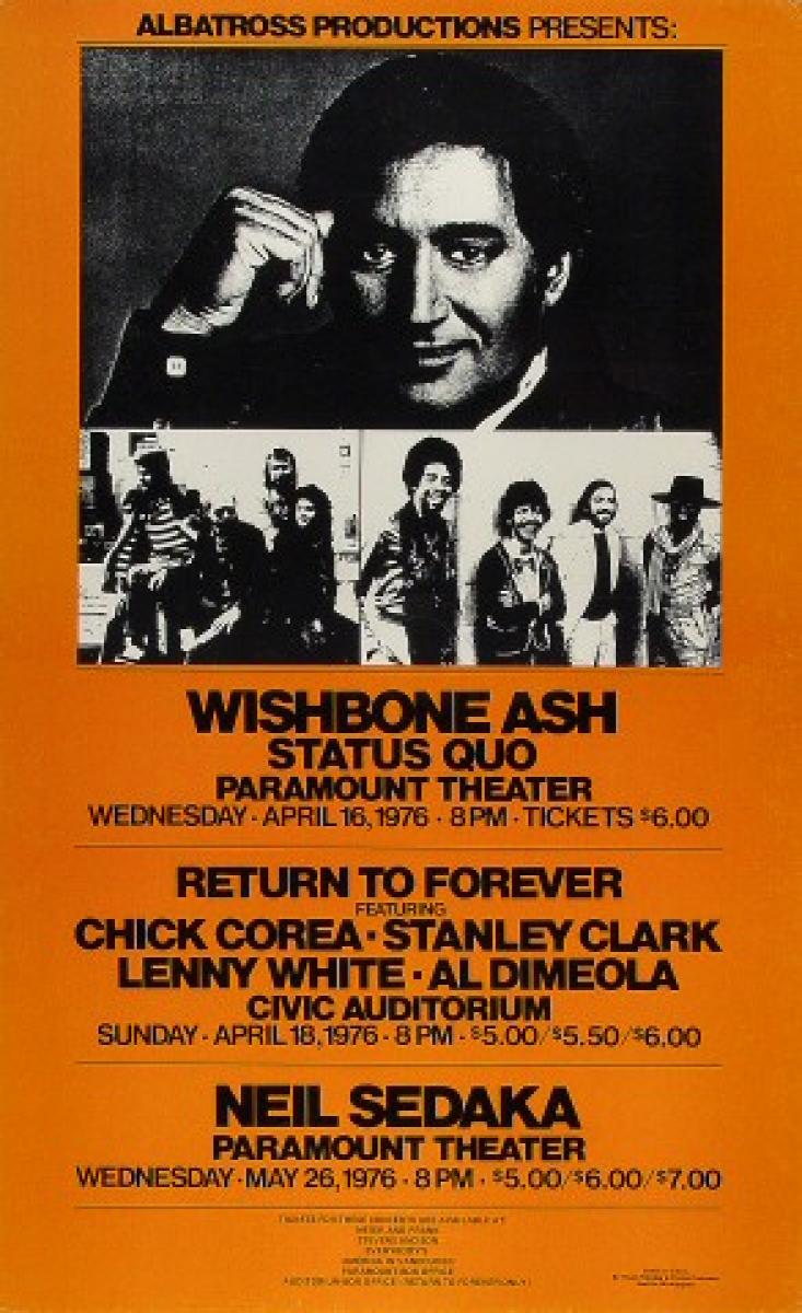 Wishbone Ash Vintage Concert Poster from Paramount Theatre Seattle