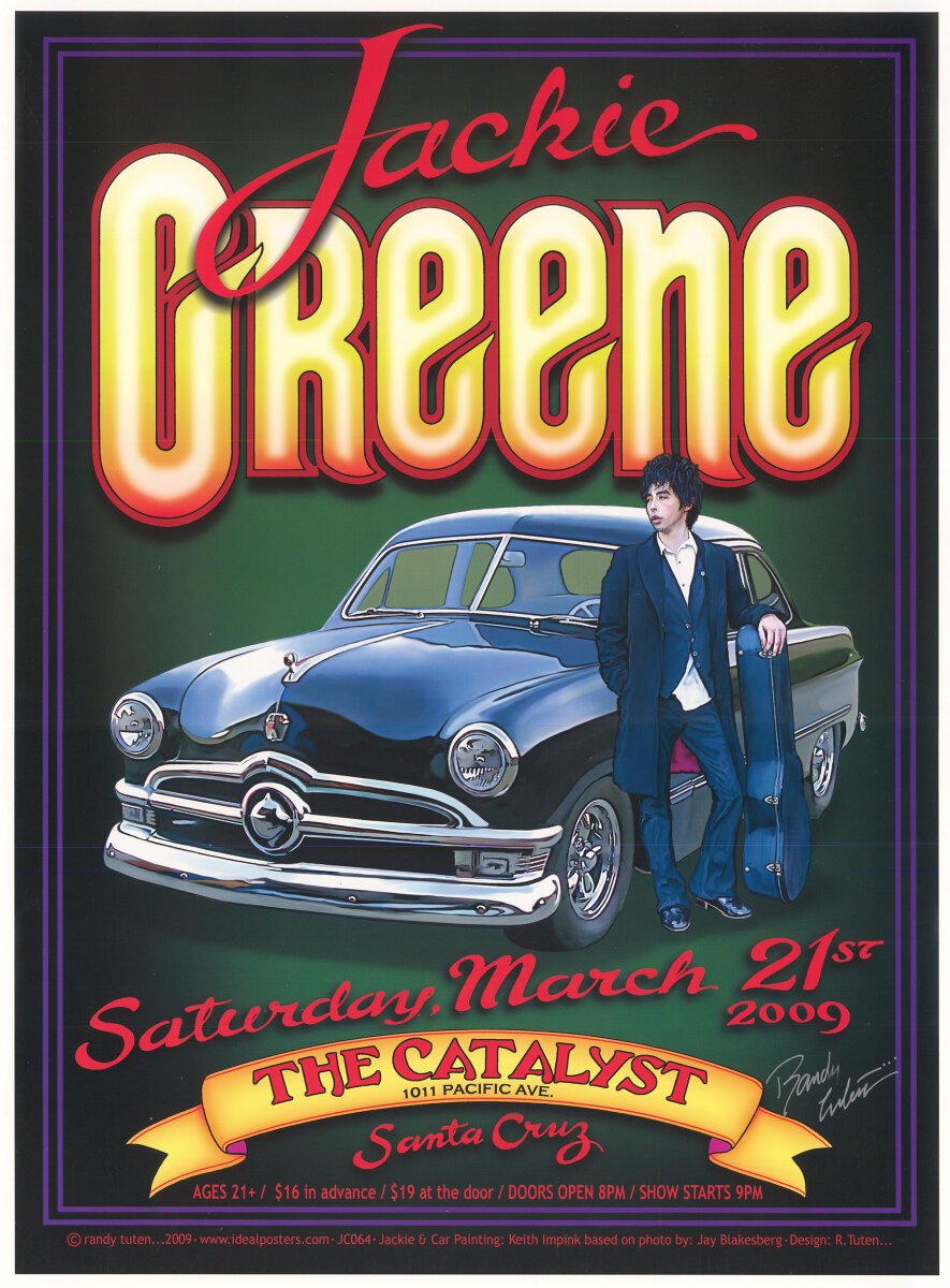 Jackie Greene Vintage Concert Poster from Catalyst, Mar 21, 2009 at  Wolfgang's, image size:885x1200