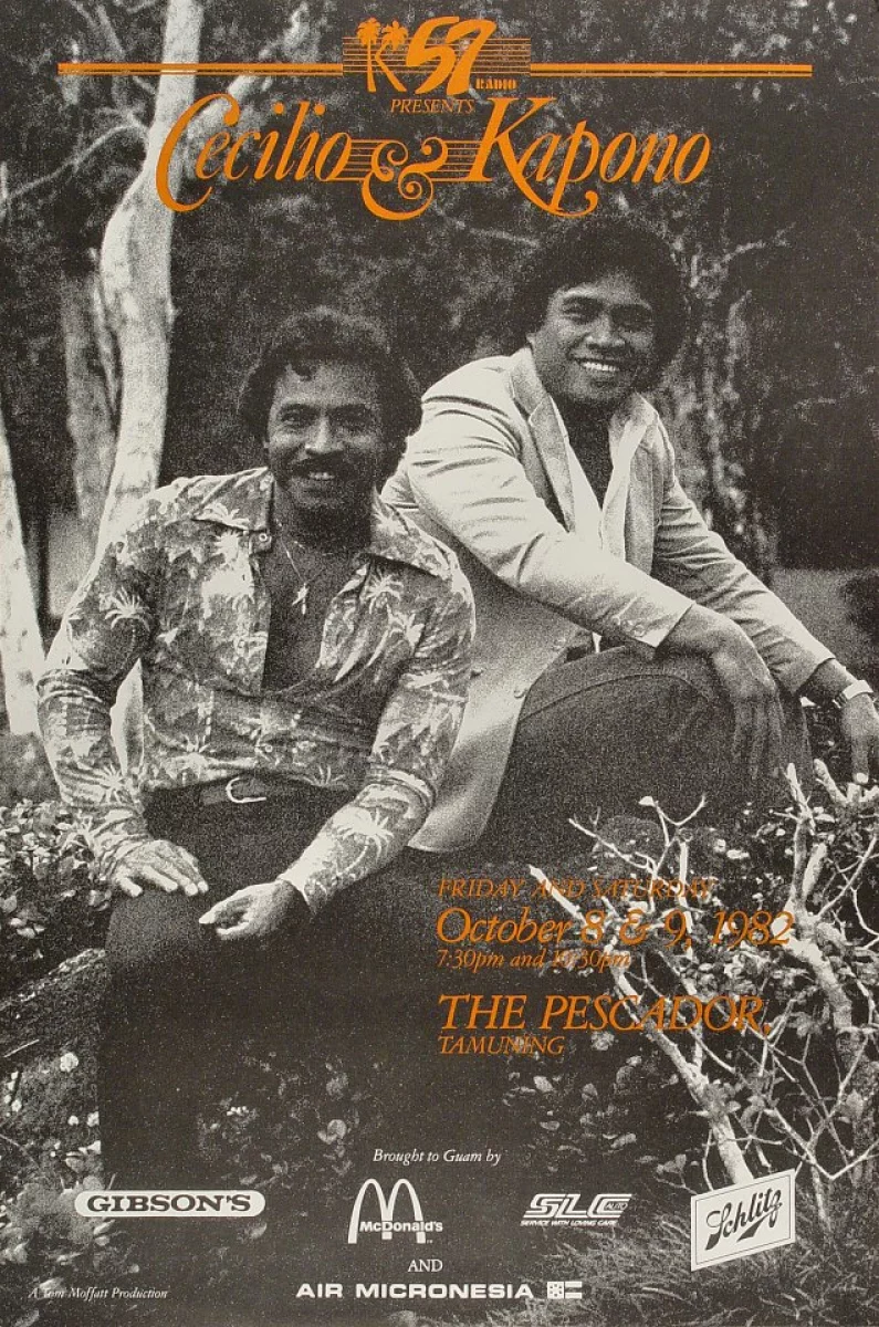 Cecilio and Kapono Vintage Concert Poster from Pescador, Oct 8, 1982 at