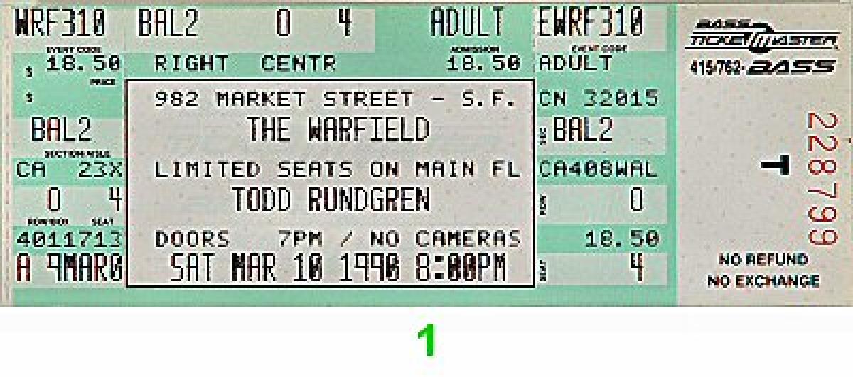 洋楽 Todd Rundgren Liveat theWarfield Theater Amazon.com: Live at The Warfield Theater, San Francisco