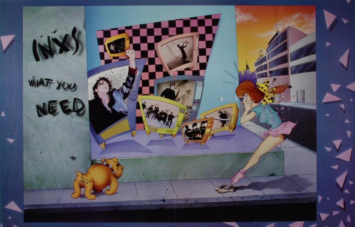 INXS Vintage Concert Poster, 1986 at