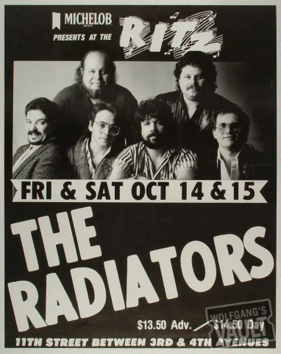 The Radiators Vintage Concert Poster from Ritz, Oct 14, 1983 at Wolfgang's