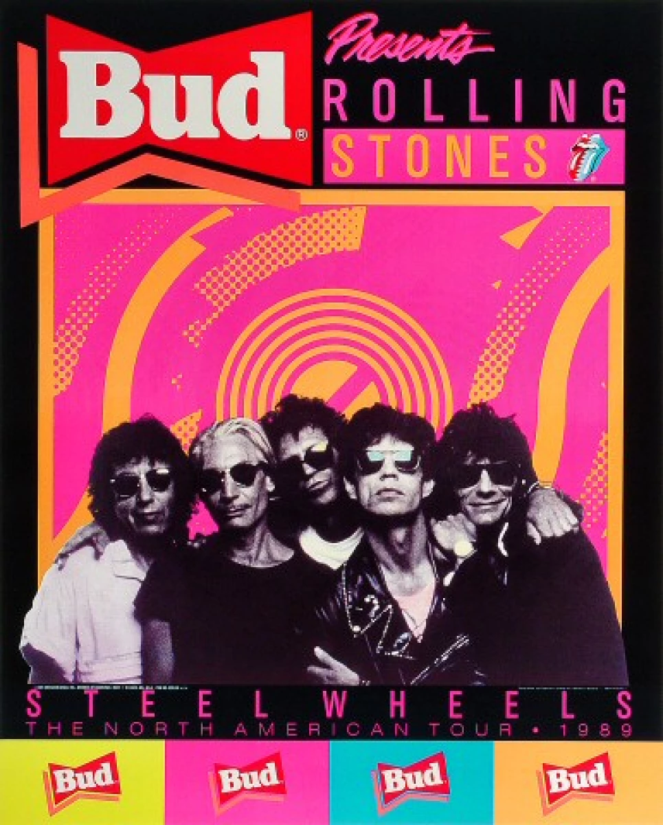 The Rolling Stones Steel Wheels 1989 Tour Poster 22 X 34 