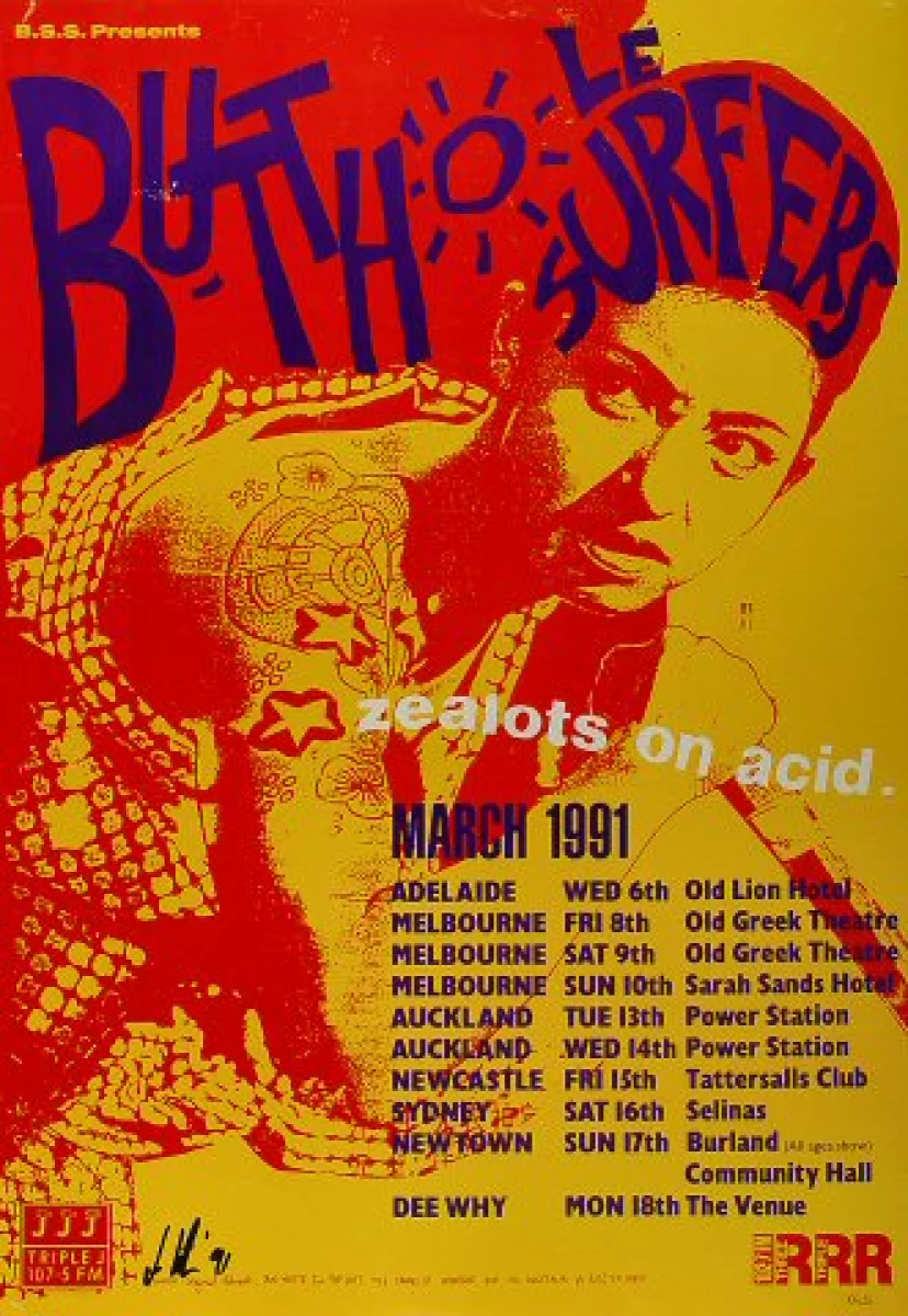 Butthole Surfers Vintage Concert Poster, 1991 at Wolfgang's