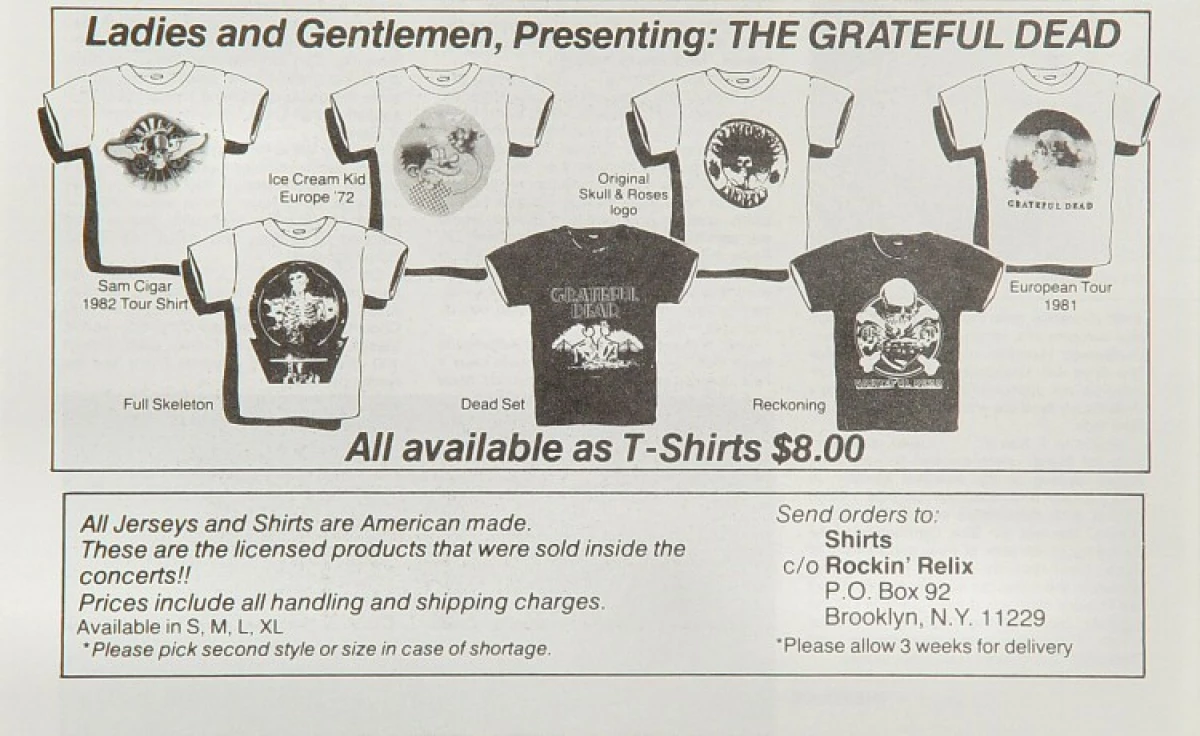 1972 Grateful Dead Ice Cream Shirt