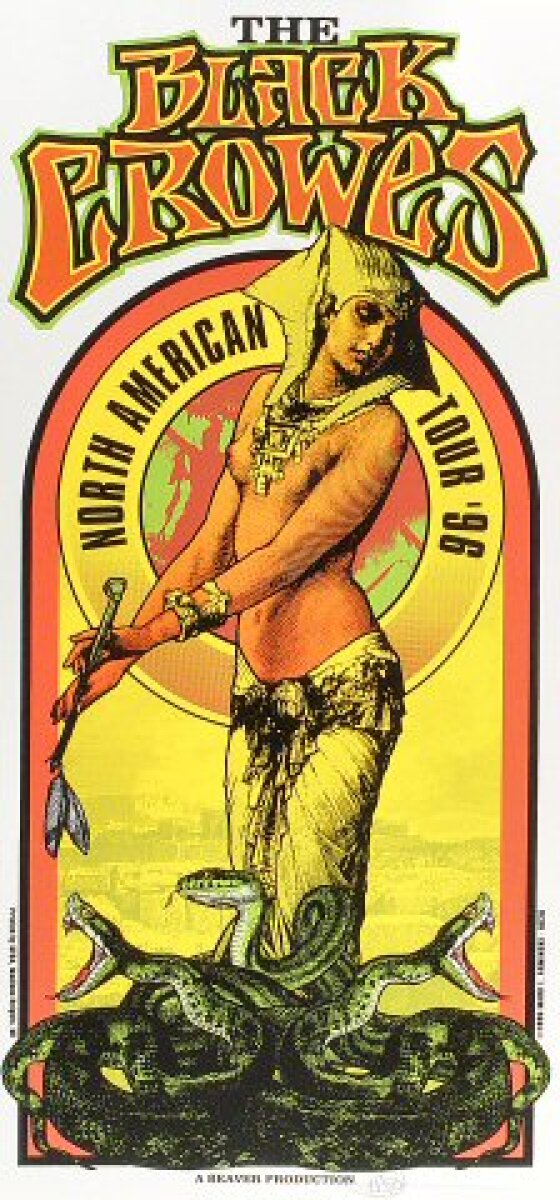 The Black Crowes Vintage Concert Silkscreen, 1996 at Wolfgang's