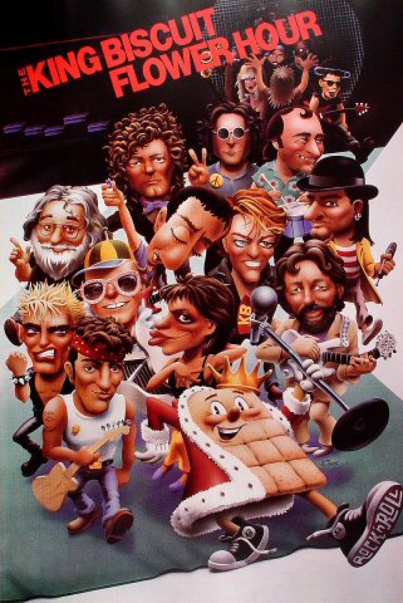 King Biscuit Flower Hour Records Vintage Concert Poster at