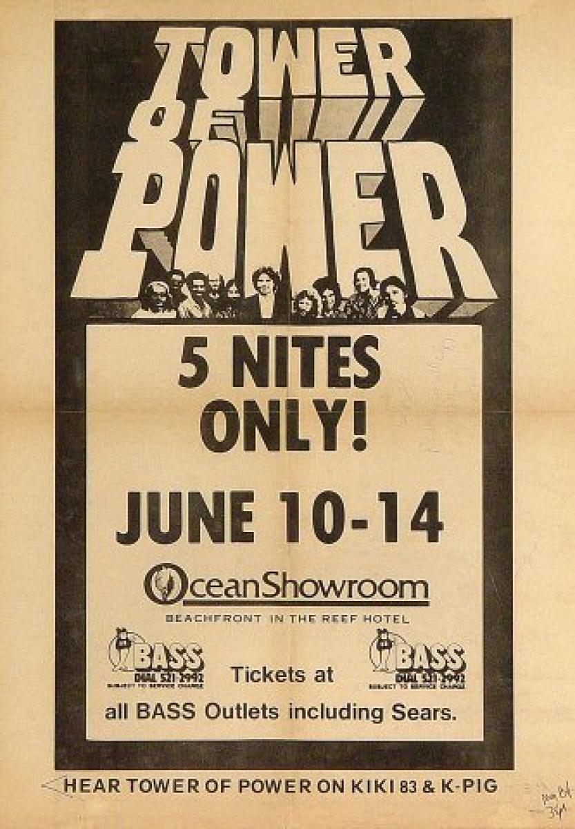 Tower of Power Vintage Concert Poster from Ocean Showroom at