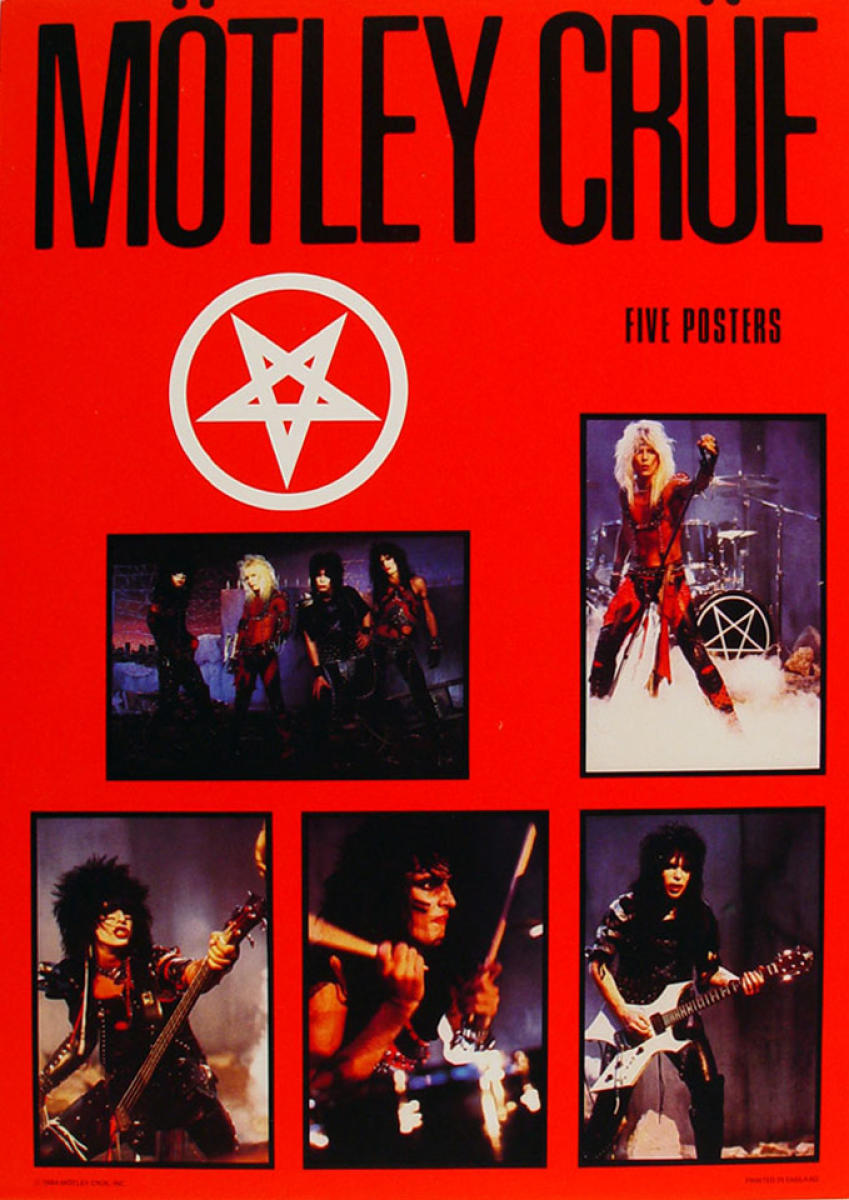 Motley Crue Vintage Concert Poster, 1984 at Wolfgang's
