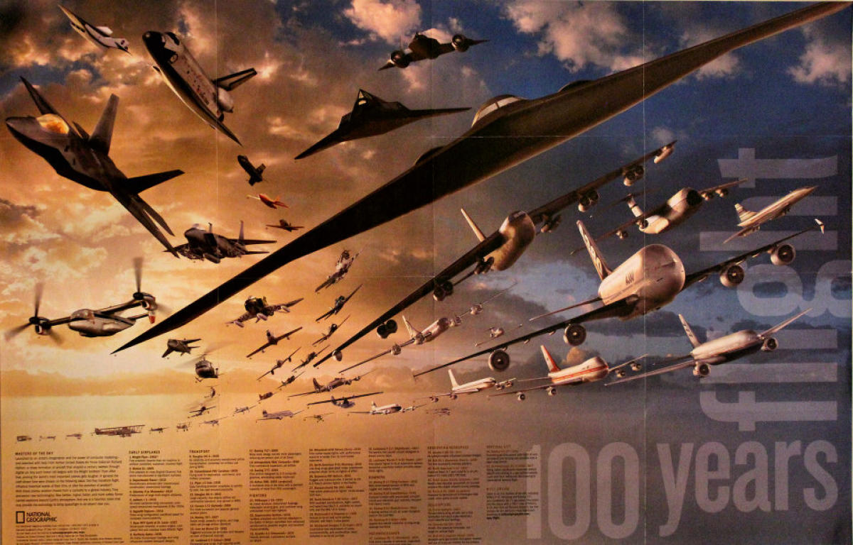 National Geographic 100 Years Of Flight Vintage Concert Poster, 2003
