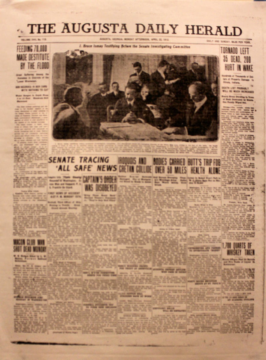 The Augusta Daily Herald April 22, 1912 Vintage Concert Poster, Apr 22