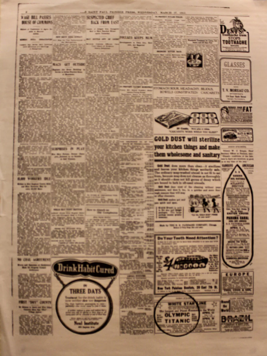 The Saint Paul Pioneer Press March 27, 1912 Vintage Concert Poster, Mar