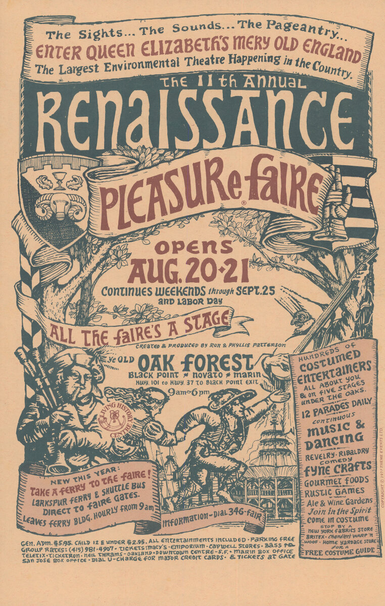Renainssance Faire Vintage Concert Poster from Black Point, Aug 20