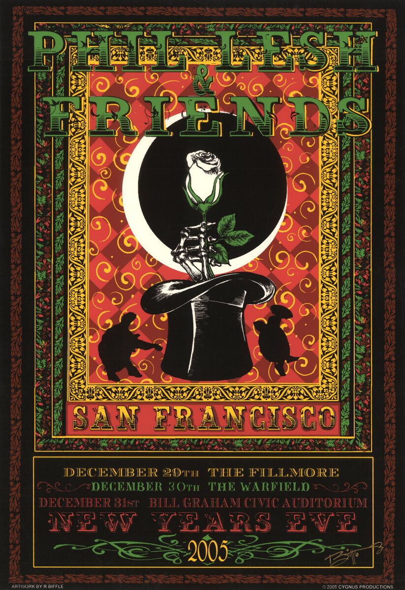 Phil Lesh & Friends Vintage Concert Silkscreen from Fillmore, Dec 29 ...