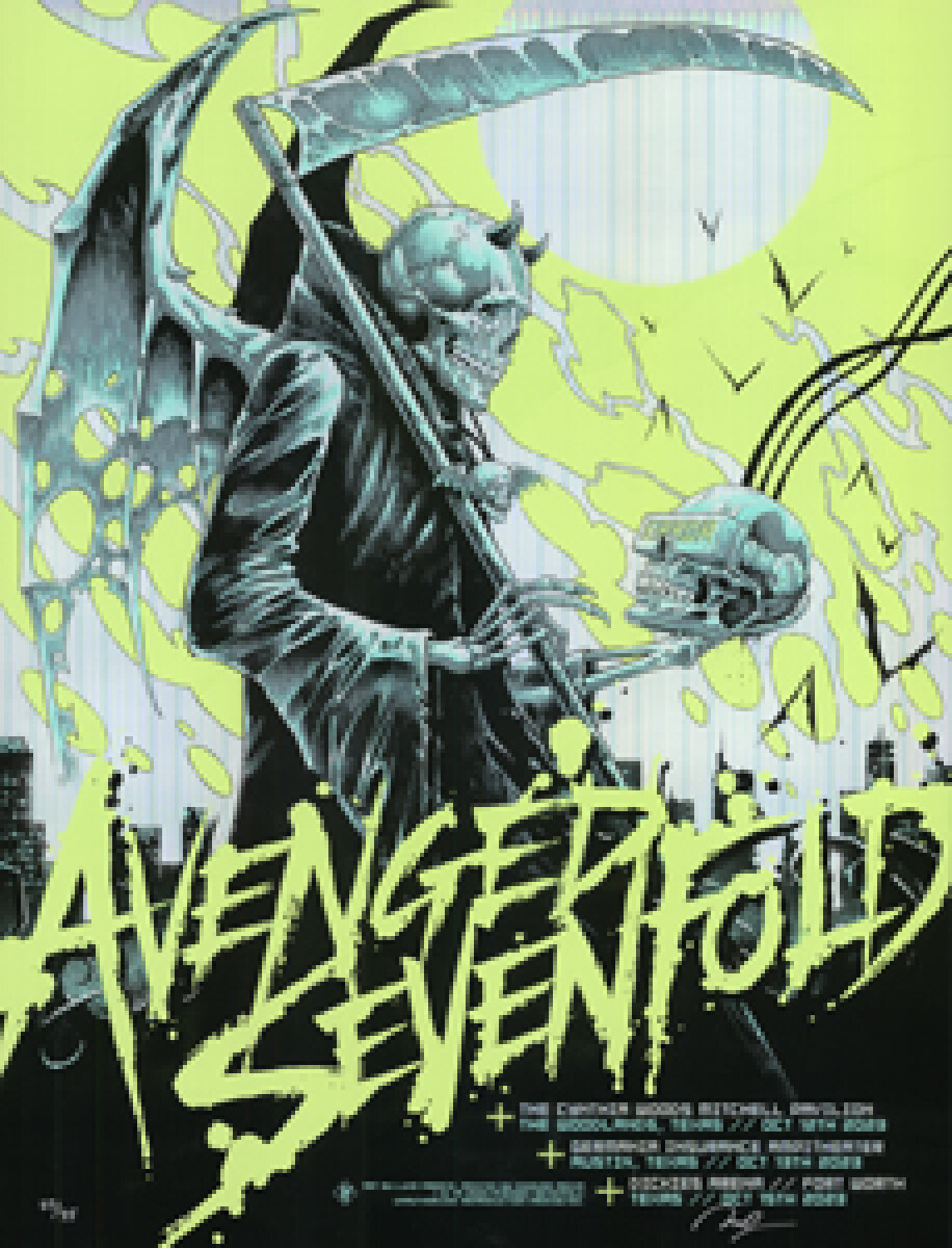 Avenged Sevenfold Vintage Concert Poster from Mitchell Pavilion