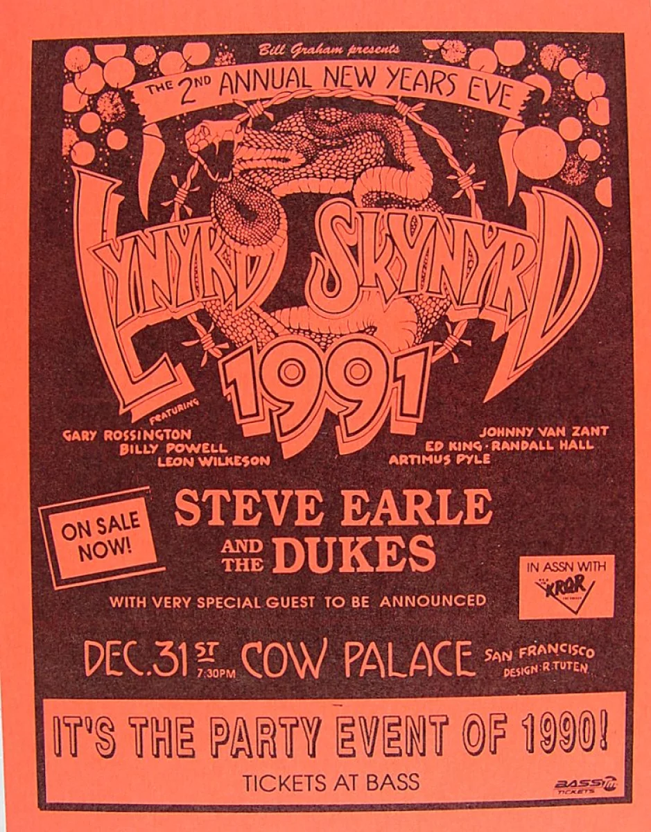 Lynyrd Skynyrd Vintage Concert Handbill From Cow Palace At Wolfgang S