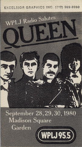 Queen Backstage Pass from Madison Square Garden, Sep 28, 1980 | Wolfgang's