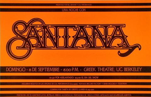 Santana Poster from Coliseo Roberto Clemente, Apr 18, 1981 at Wolfgang's